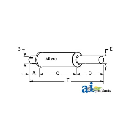 A & I Products Muffler 37" x6" x6" A-384346R91